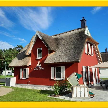 Modernes Reetdach-Ostseeferienhaus Bella Mare, Insel Usedom Mit Sauna, Kamin & Sonnenterrasse Zirchow Ngoại thất bức ảnh