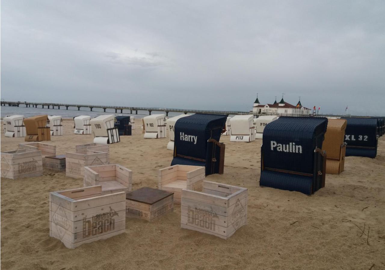 Modernes Reetdach-Ostseeferienhaus Bella Mare, Insel Usedom Mit Sauna, Kamin & Sonnenterrasse Zirchow Ngoại thất bức ảnh