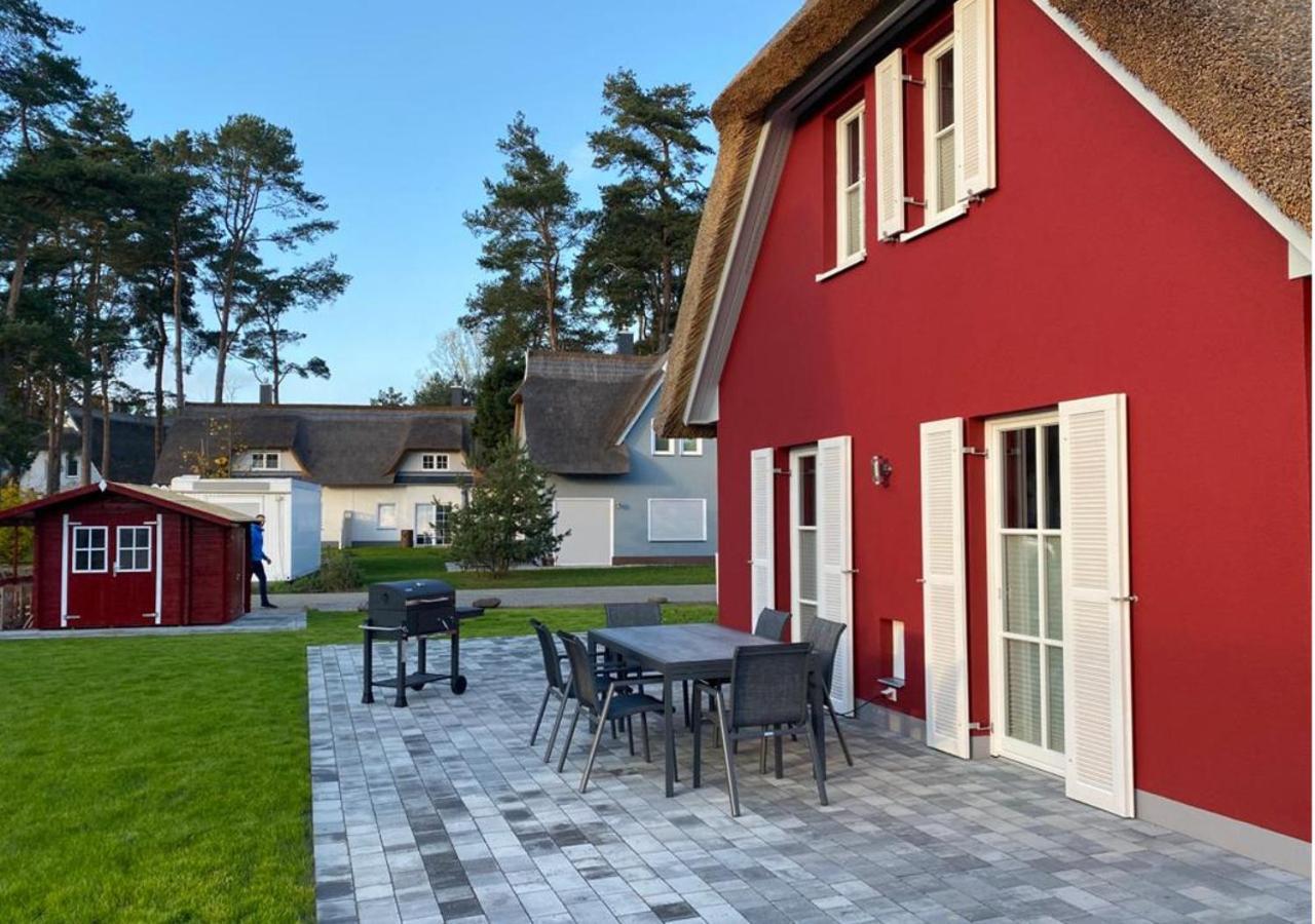 Modernes Reetdach-Ostseeferienhaus Bella Mare, Insel Usedom Mit Sauna, Kamin & Sonnenterrasse Zirchow Ngoại thất bức ảnh