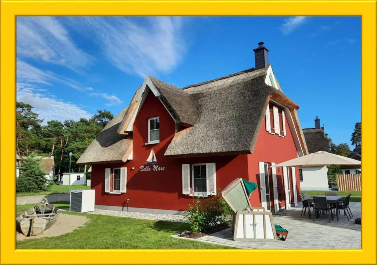 Modernes Reetdach-Ostseeferienhaus Bella Mare, Insel Usedom Mit Sauna, Kamin & Sonnenterrasse Zirchow Ngoại thất bức ảnh