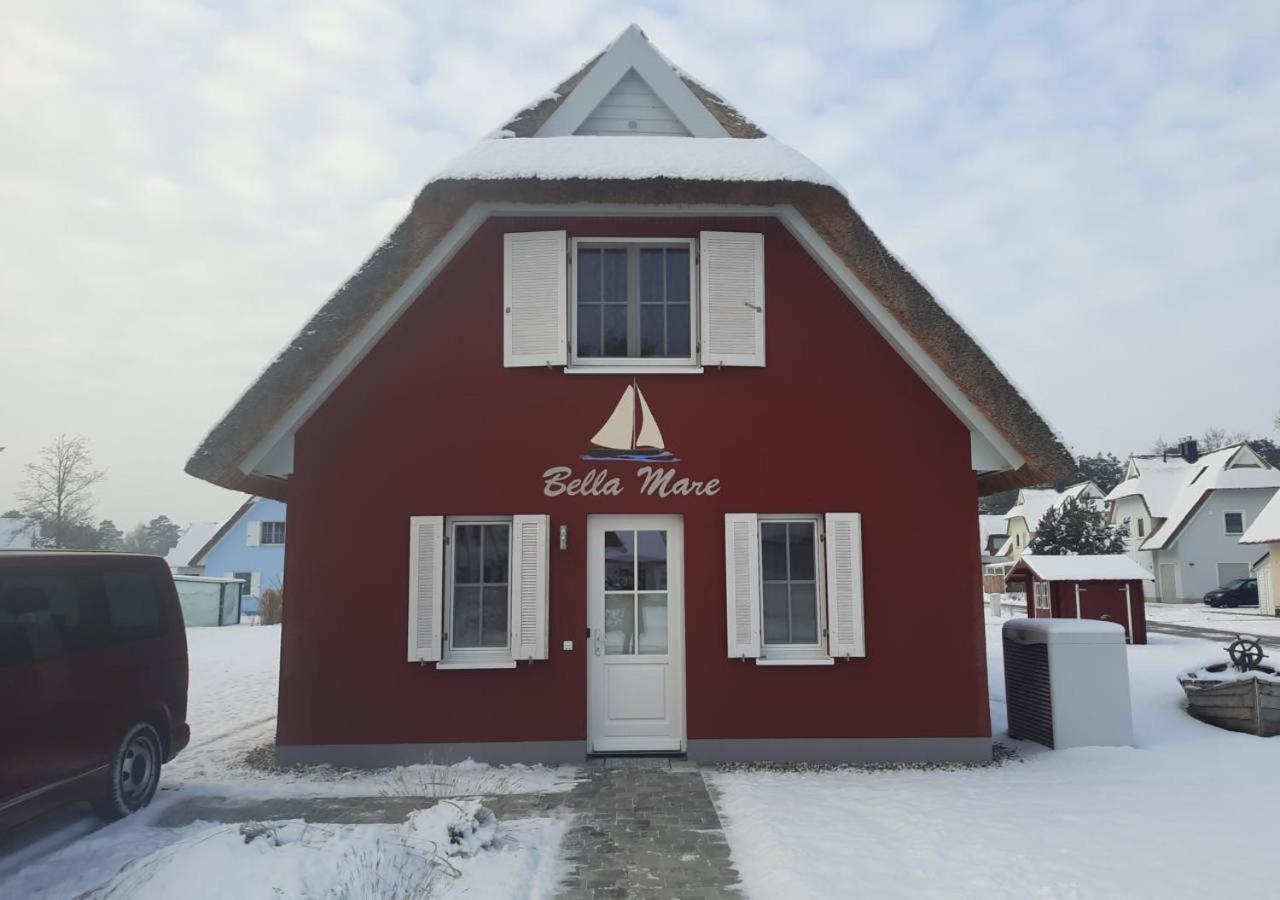 Modernes Reetdach-Ostseeferienhaus Bella Mare, Insel Usedom Mit Sauna, Kamin & Sonnenterrasse Zirchow Ngoại thất bức ảnh