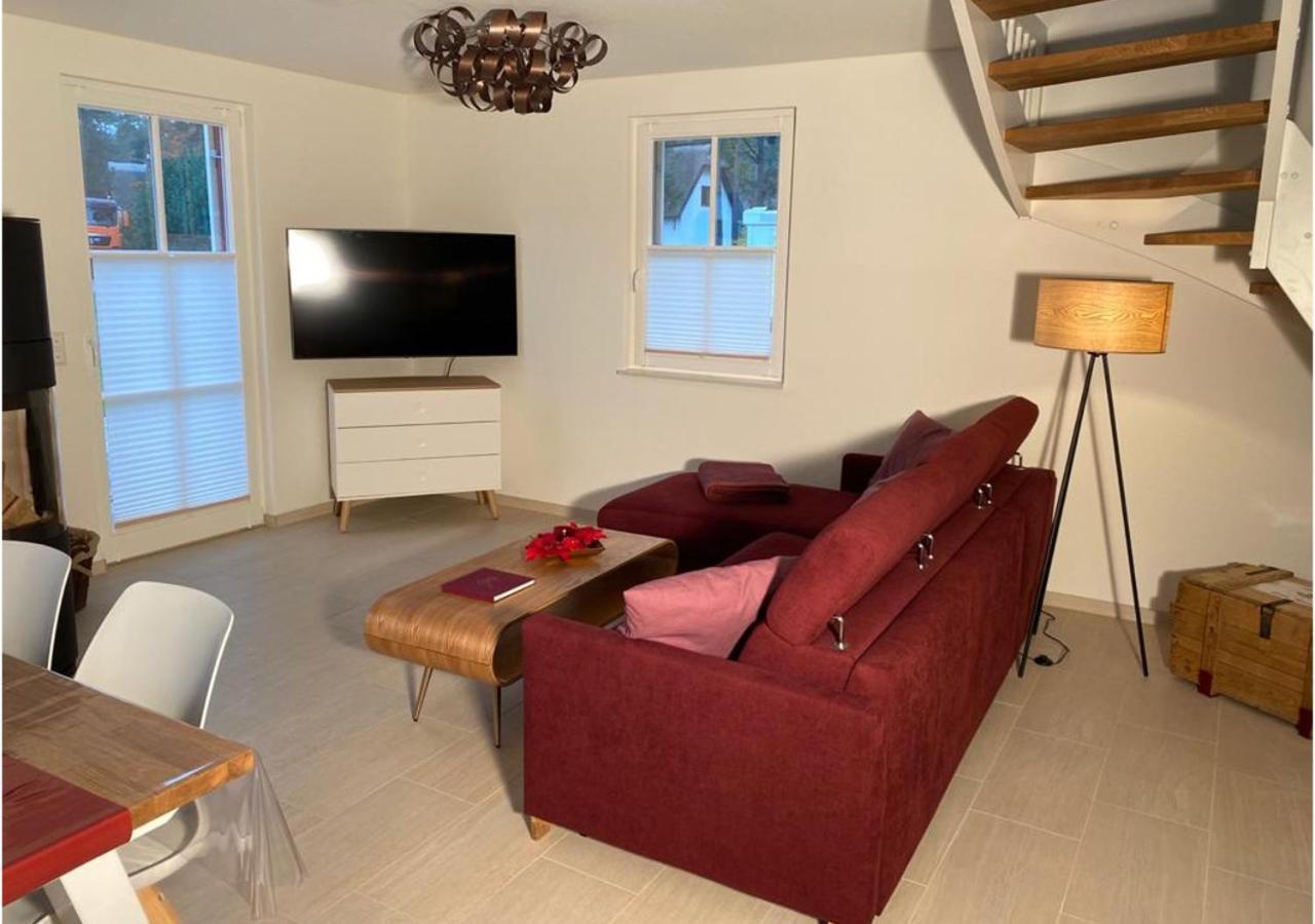 Modernes Reetdach-Ostseeferienhaus Bella Mare, Insel Usedom Mit Sauna, Kamin & Sonnenterrasse Zirchow Ngoại thất bức ảnh