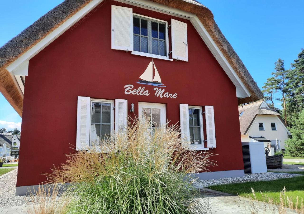 Modernes Reetdach-Ostseeferienhaus Bella Mare, Insel Usedom Mit Sauna, Kamin & Sonnenterrasse Zirchow Ngoại thất bức ảnh