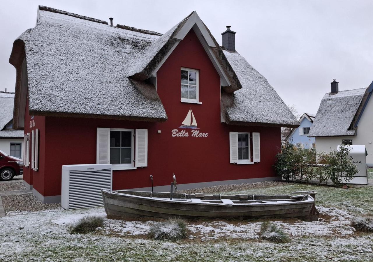 Modernes Reetdach-Ostseeferienhaus Bella Mare, Insel Usedom Mit Sauna, Kamin & Sonnenterrasse Zirchow Ngoại thất bức ảnh